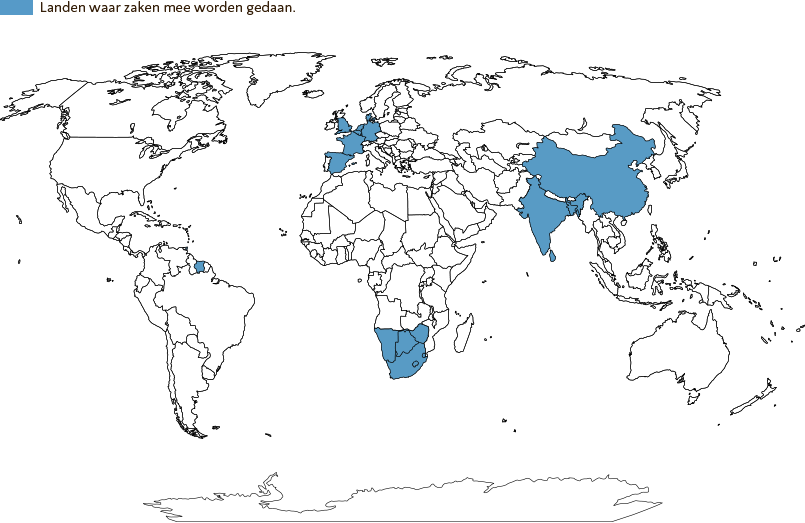 Wereldkaart met landen waaraan wij al geleverd hebben.